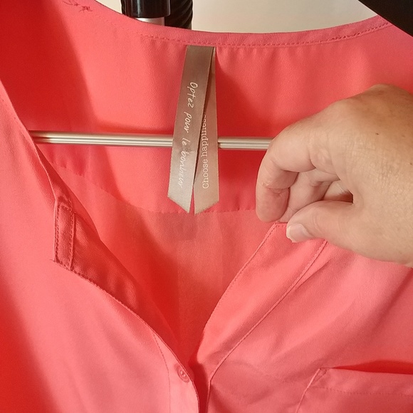Penningtons Peach Button Up Blouse 2X - Picture 2 of 8